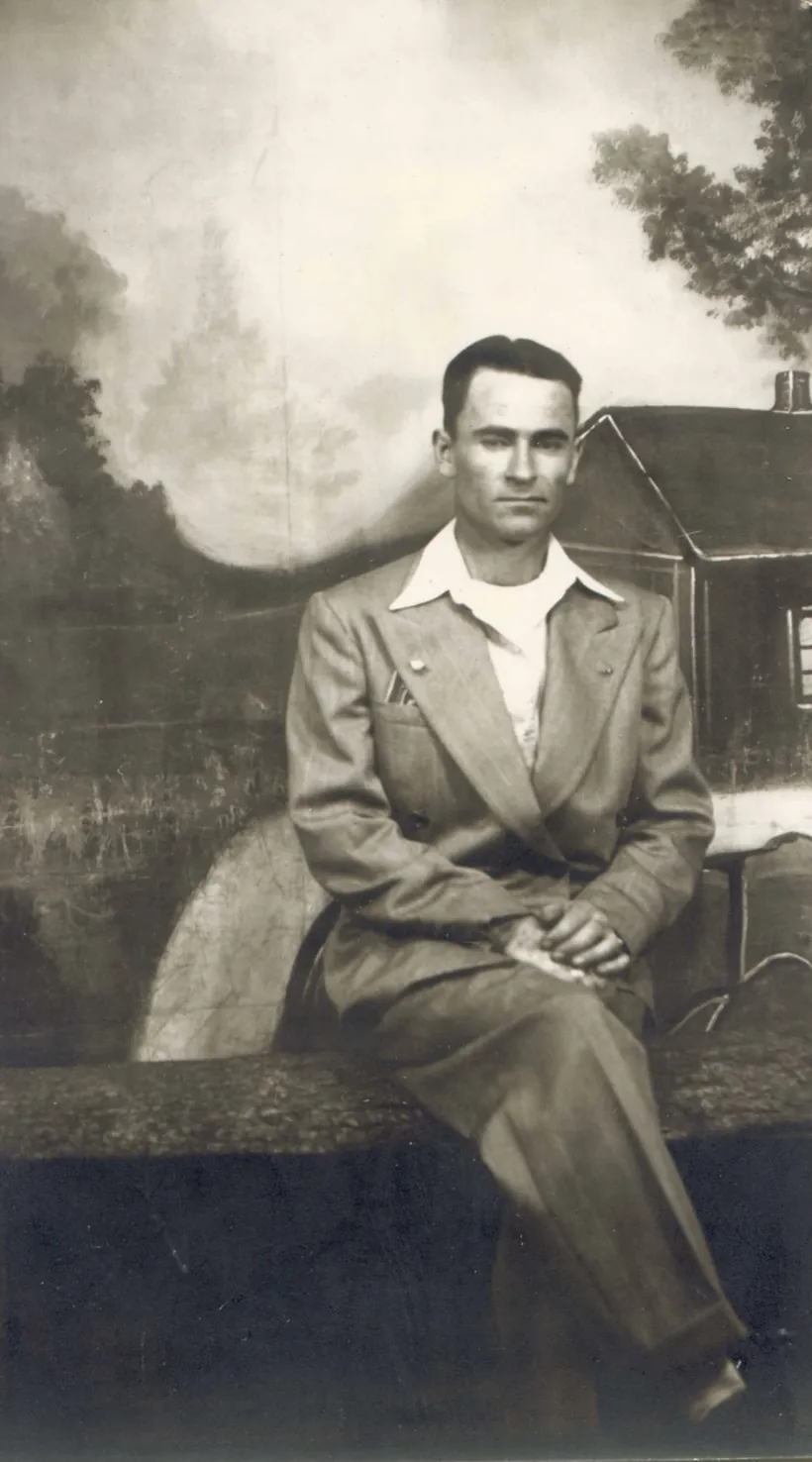 Portrait de studio de John Grimes avant-guerre, Forbes, Missouri